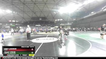 45-47 lbs Cons. Semi - Zoey Lakoduk, NWWC vs Penny Stevie, Lions Den Wrestling