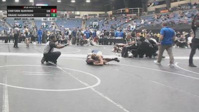 149 lbs Cons. Round 4 - Drake Hasbrouck, Bellevue vs Cheyzen Quevedo, Corban University