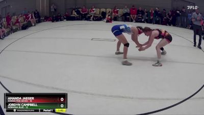 133 lbs Round 3 (8 Team) - Amanda Jaeger, Kansas Pink Gecko vs Jordyn Campbell, Nebraska Blue