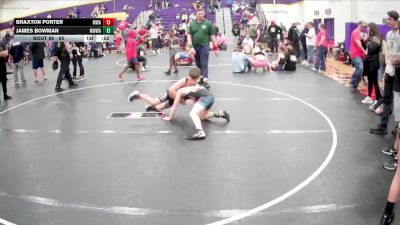 80 lbs Round 3 - Braxton Porter, Mid-South Wrestling Academy vs James Bowman, Mighty Warriors Wrestling Acad