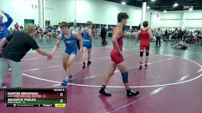 150 lbs Round 6 (16 Team) - Brodrick Phelps, Iowa Gables vs Hunter Browning, S.E.O. Wrestling Club- Team Red