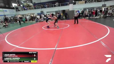 101 lbs Cons. Round 3 - Landon Warren, Hickory Wrestling Club vs Julie Gatto, Clinic Wrestling FXBG