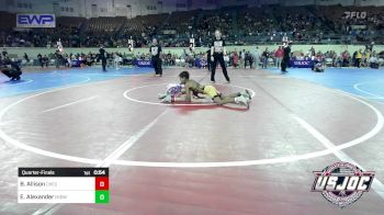 83 lbs Quarterfinal - Baylor Allison, Checotah Matcats vs Elijah Alexander, Midwest City Bombers Youth Wrestling Club