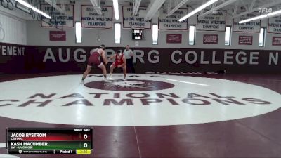 174 lbs Quarterfinal - Kash Macumber, UW - La Crosse vs Jacob Rystrom, Central