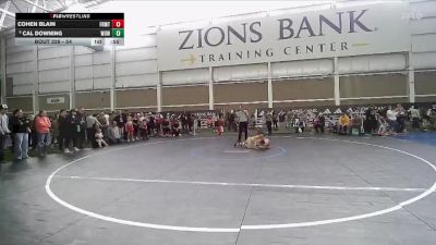 54 lbs Champ. Round 3 - Cal Downing, Wyoming Underground Wrestling vs Cohen Blain, Team Prestige Wrestling