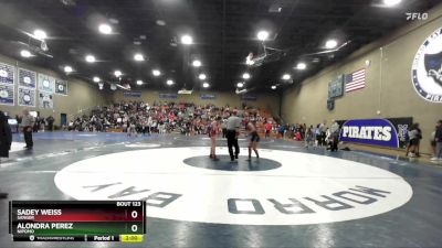 115 lbs Quarterfinal - Alondra Perez, Nipomo vs Sadey Weiss, Sanger