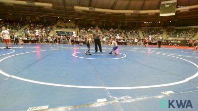 55 lbs Quarterfinal - Bryer Kincaid, Blackwell Wrestling Club vs Canyon Jones, Tecumseh Youth Wrestling