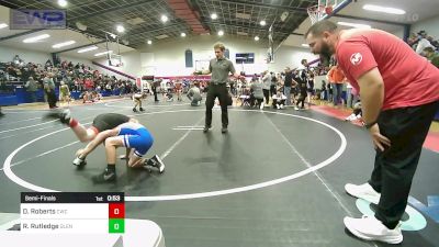 75 lbs Semifinal - Dylan Roberts, Claremore Wrestling Club vs Rhett Rutledge, Glenpool Warriors