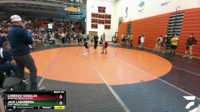 105 lbs Champ. Round 1 - Lorenzo Goggles, Riverton Middle School vs Jack LaBarbera, Cody Middle School