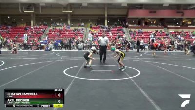 58 lbs Champ. Round 2 - Chattan Campbell, CYWC vs Axel Diediker, Linn County Twisters