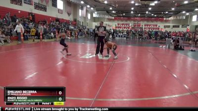 90 lbs Quarterfinal - Emiliano Becerra, St. Francis Gladiators vs Enzo Riggio, Poynette Panther Youth Wrestli