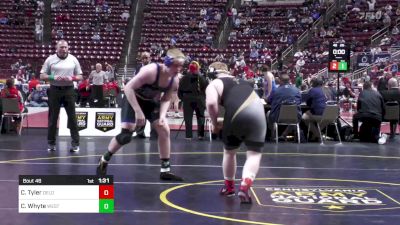 215 lbs Round Of 32 - Caleb Tyler, Delone Catholic vs Colin Whyte, West Greene