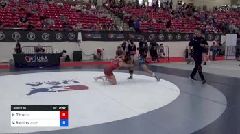 53 kg Rnd Of 16 - Kylie Titus, 7 Virtues Wrestling Club vs Vanessa Ramirez, Army (WCAP)