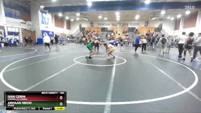 165 lbs Cons. Round 4 - Armaan Nikoo, Irvine vs Ivan Cerpa, Sonora (La Habra)