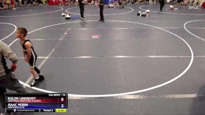 74 lbs Quarterfinal - Kalon Lindquist, Owatonna Wrestling Academy vs Isaac Morin, Northern Elite