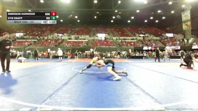 137 lbs Quarterfinal - Kye Knaff, Shepherd Wrestling Club vs Emerson Harwood, Black Hills Wrestling Academy