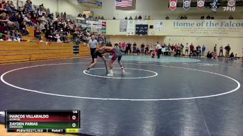 126 lbs Cons. Round 2 - Zayden Farias, Sherwood vs Marcos Villaraldo, Glencoe