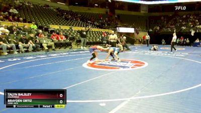 106 Class 1 lbs Cons. Round 1 - Brayden Ortiz, Lone Jack vs Talyn Balsley, California