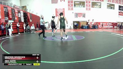 157 lbs Quarterfinal - Niko Giatis, Highland (Medina) vs Grayson Woodcock, Western Reserve Academy