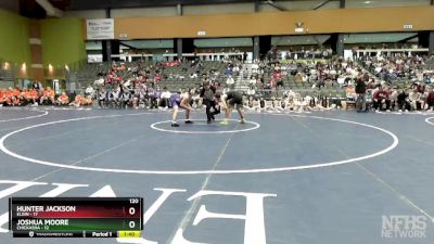120 lbs Semifinals (8 Team) - Joshua Moore, CHICKASHA vs Hunter Jackson, ELGIN