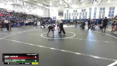 105 lbs Cons. Round 3 - Wanyu (Abigail) Chen, Valencia/Placentia vs Abril Aguilar, Ayala