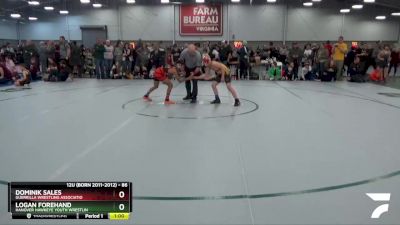 86 lbs Cons. Round 3 - Logan Forehand, Hanover Hawkeye Youth Wrestlin vs Dominik Sales, Guerrilla Wrestling Associatio