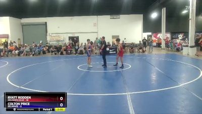 110 lbs Quarters & 1st Wb (16 Team) - Ryatt Rodden, Oklahoma Blue vs Colton Price, Delaware