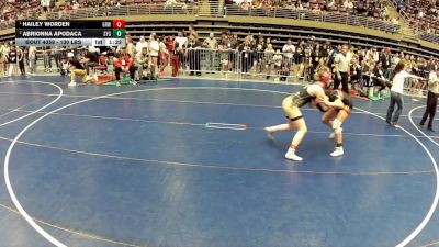 130 lbs 1st Place Match - Hailey Worden, Gold Rush Wrestling vs Abrionna Apodaca, Scrap Yard Garage