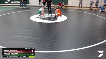 100 lbs Quarterfinal - Taylor Freeman, Lander USA Wrestling vs Olivia Baguma, Top Of The Rock Wrestling Club