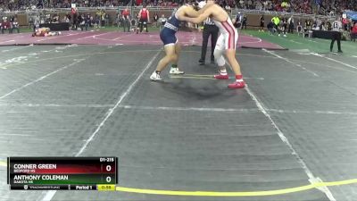 D1-215 lbs Cons. Round 1 - Conner Green, Bedford HS vs Anthony Coleman, Dakota HS