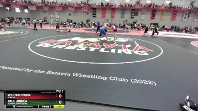 285 lbs Cons. Round 1 - Weston Swise, Eureka vs Paul Abrica, Aurora Universtiy