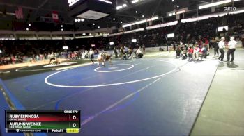 Girls 170 lbs Cons. Round 1 - Ruby Espinoza, Camas (Girls) vs Autumn Weinke, Centralia (Girls)