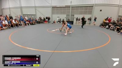 100 lbs Placement Matches (16 Team) - Monee Cordero, California Red vs Sandy Breeden, Missouri Fire