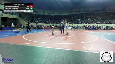 100 lbs Round Of 16 - Katelin Anderson, Bridge Creek Wrestling vs Au'Jayla Canada, Midwest City Lady Bombers