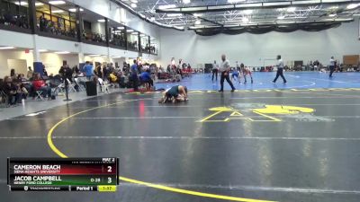 125 Freshman/Soph 1st Place Match - Cameron Beach, Siena Heights University vs Jacob Campbell, Henry Ford College