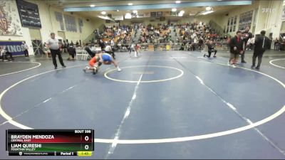 120 lbs Champ. Round 3 - Liam Qureshi, Fountain Valley vs Brayden Mendoza, Central East