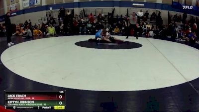 105 lbs Round 2 (3 Team) - Kiptyn Johnson, Columbus North Wrestling Club vs Jack Ebach, Avon Wrestling Club