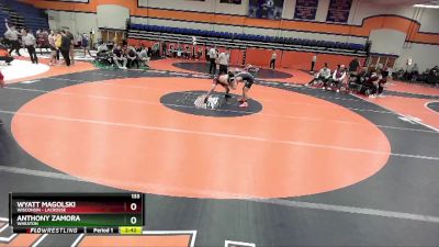 133 lbs Quarterfinal - Wyatt Magolski, Wisconsin - Lacrosse vs Anthony Zamora, Wheaton