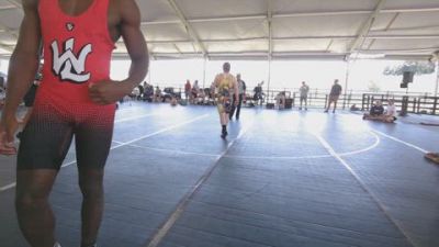 High School Boys 220 lbs Round 5 (10 Team) - Trey Robinson, Bulldog Elite (Black) vs Derrel Minggia, Eastern Carolina Wrestling
