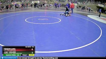 82 lbs Quarterfinal - Cody Walker, Central Valley Wrestling Club vs Teagan Luna, Mat Sense Wrestling