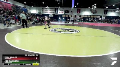 113 lbs Cons. Round 2 - Zeth Abalos, Chaminade vs Joshua Fabris, Sierra Vista