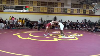 220 lbs 1st Place Match - Ahmad Wahedi, Sacramento City College vs Ryan George, Santa Rosa Junior College