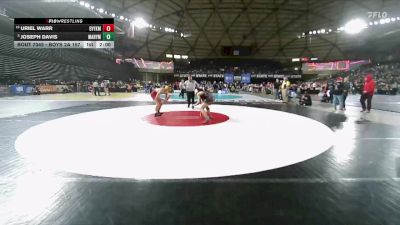 Boys 2A 157 lbs Champ. Round 2 - Joseph Davis, Marysville Pilchuck vs Uriel Warr, East Valley (Yakima)