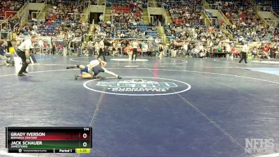 114 lbs Semifinal - Jack Schauer, Jamestown vs Grady Iverson, Bismarck Century