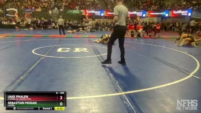 A - 126 lbs Cons. Round 3 - Sebastian Mogan, Laurel vs Jake Phalen, Custer Co. (Miles City)