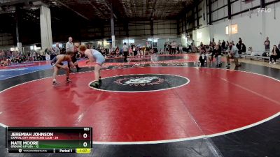 165 lbs Round 1 (4 Team) - Jeremiah Johnson, CAPITAL CITY WRESTLING CLUB vs Nate Moore, GROUND UP USA