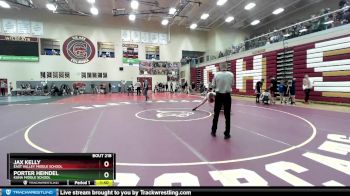 148 lbs Semifinal - Porter Heindel, Kuna Middle School vs Jax Kelly, East Valley Middle School