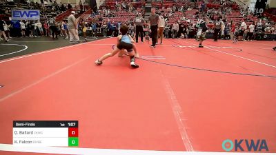 70 lbs Semifinal - Quinten Ballard, Chaparral Kids Wrestling Club vs Kyzer Falcon, Division Bell Wrestling