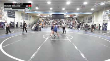 130 lbs Champ. Round 1 - Marlene Hernandez, La Sierra vs Angie Paz, Ramona/Riverside