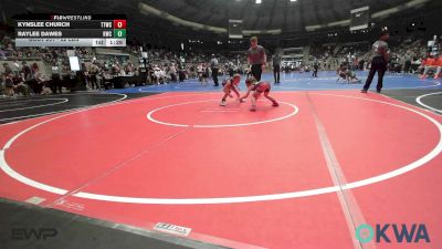 62 lbs Quarterfinal - Kynslee Church, Team Tulsa Wrestling Club vs Raylee Dawes, Keystone Wrestling Club